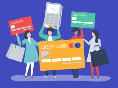 People using their credit cards to shop.